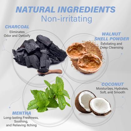 Imagem de Esfoliante de desintoxicação axilar ulluxe com carvão vegetal 225 ml para mulheres e homens