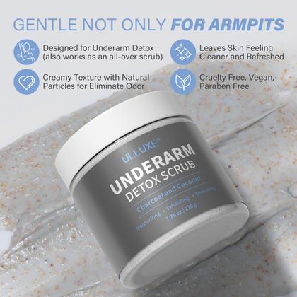 Imagem de Esfoliante de desintoxicação axilar ulluxe com carvão vegetal 225 ml para mulheres e homens