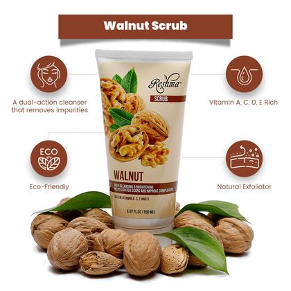 Imagem de Esfoliante Reshma Beauty Walnut de dupla ação para rosto e corpo x6