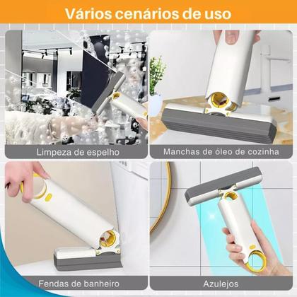 Imagem de Esfregão Ajustável Mini Mop Giratório Inox Limpeza Rapidez