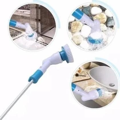 Imagem de Esfregao Branco Eletrico Recarregavel Escova Vassoura Limpeza Banheiro Acessorios Bivolt