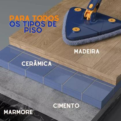 Imagem de Esfregão De Limpeza Triangular Giratório Ajustável Canto Mop