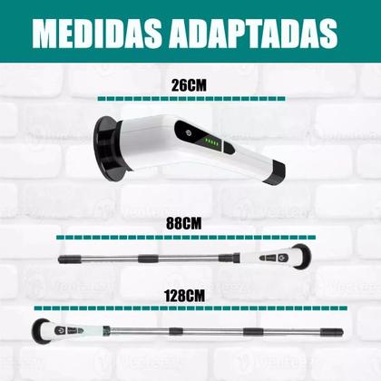 Imagem de Esfregão Elétrico Mop Escova Limpeza Giratoria Multiuso Chão e teto