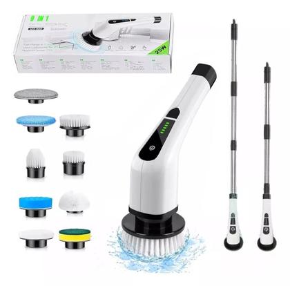 Imagem de Esfregão Elétrico Mop Escova Limpeza Giratoria Multiuso Chão e teto