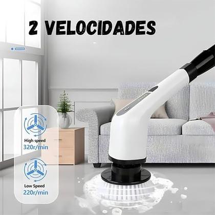 Imagem de Esfregão Elétrico Potente Para Limpar Vidro Blindex Janela Cor Branco