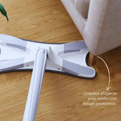 Imagem de Esfregão Giratório Lava E Seca Torção Microfibra Multiuso Limpeza de Piso Cozinha Limpa Rodo Mágico 360