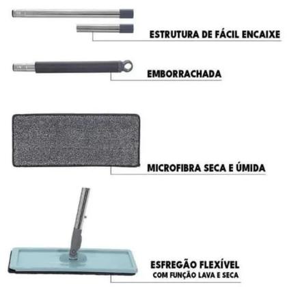 Imagem de Esfregão Mop Flat 360 com Balde Lava e Seca