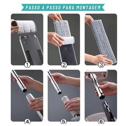 Imagem de Esfregão Mop Flat Profissional Com Balde Lava E Seca Eficiente