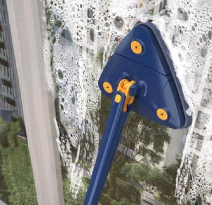 Imagem de Esfregão Mop Triangular Rotação 360 Limpar Piso Vidro 2refil