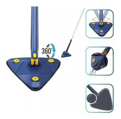 Imagem de Esfregão Rodo Mop Giratório Triangular Limpa Forro E Vidros