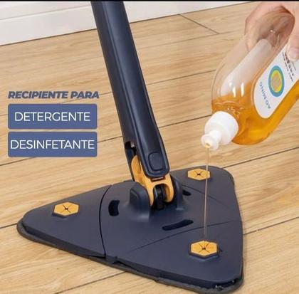Imagem de Esfregão Rodo Mop Giratório Triangular Limpa Forro E Vidros