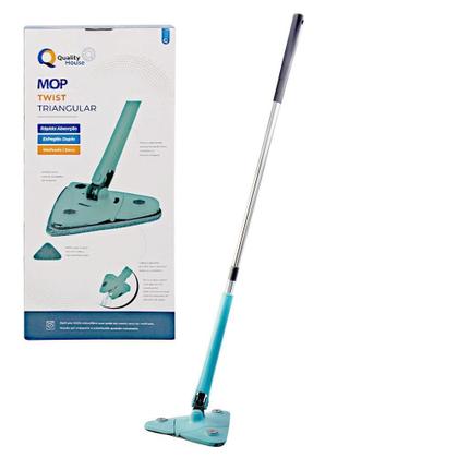 Imagem de Esfregão Triangular Rodo Limpador Giratório Mop Limpeza 360