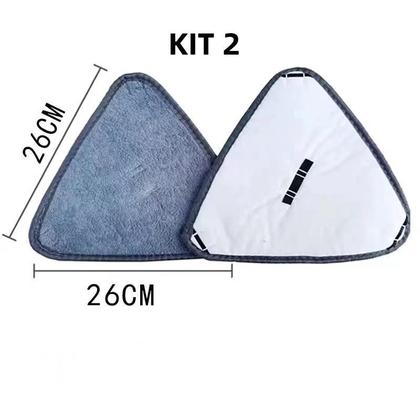 Imagem de Esfregão Triangulo Mop 2 Refil Limpeza Ajustável Giratória