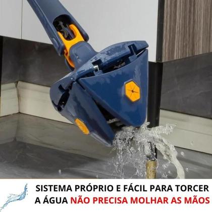Imagem de Esfregão Triangulo Mop 2 Refil Limpeza Ajustável Giratória