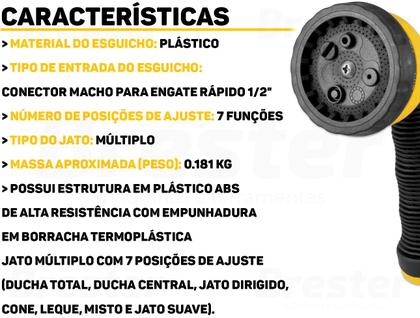 Imagem de Esguicho Multiplo Para Jardim 7 Funções P/ Mangueiras Vonder 3198012107