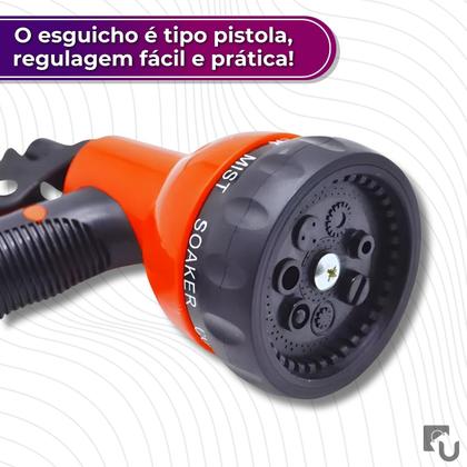 Imagem de Esguicho Plástico Múltiplo Para Mangueira 7 Tipos De Jato Com Trava e Conector Engate Rápido Bestfer