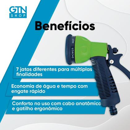 Imagem de Esguicho Revolver Com Engate Rápido Para Mangueira 4000101 Viqua 7 Funções