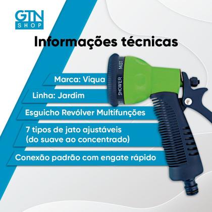 Imagem de Esguicho Revolver Com Engate Rápido Para Mangueira 4000101 Viqua 7 Funções