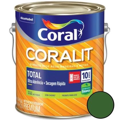 Imagem de Esmalte a Base de Água Coralit Total Zero Brilhante 3,6 Litros Verde Folha - 5202901 - CORAL
