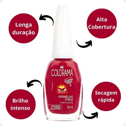 Imagem de Esmalte Cintilante Colorama Divertidamente 2 Vermelho Fúria 8ml