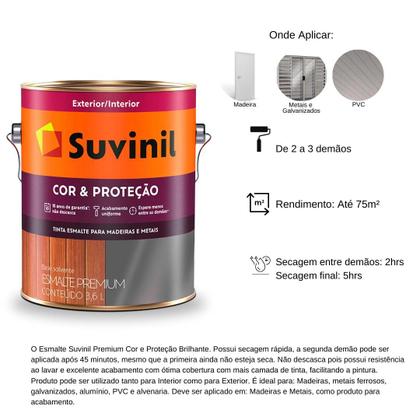 Imagem de Esmalte cor e proteção premium brilhante cinza escuro 3,6lt