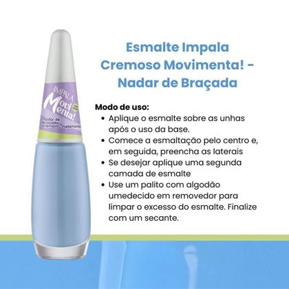 Imagem de Esmalte Cremoso Azul Nadar De Bracada Movimenta Impala Unhas