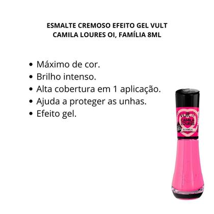 Imagem de Esmalte Cremoso Efeito Gel Vult Camila Loures Oi, Família 8ml