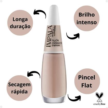 Imagem de Esmalte Cremoso Impala A Cor da Sua Moda Nude Clássico 7,5ml