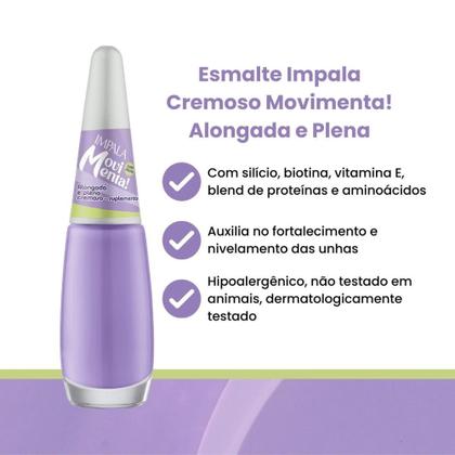 Imagem de Esmalte Cremoso Roxo Alongada Plena Movimenta Impala Unhas