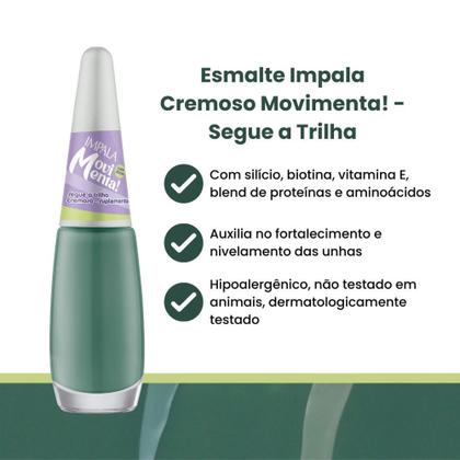 Imagem de Esmalte Cremoso Verde Segue Trilha Movimenta Impala Manicure