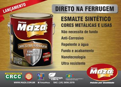 Imagem de Esmalte Direto na Ferrugem Maza Ouro Lux Metálico 900ml