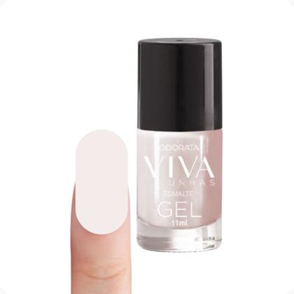 Imagem de Esmalte Em Gel Cintilante Branco Pérola Não Precisa Cabine Seca Rápido Hipoalergênico Viva Unhas ODORATA REF 2433