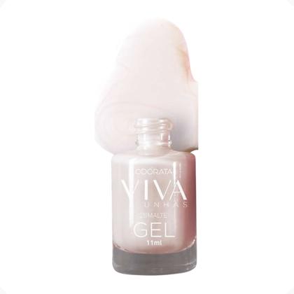 Imagem de Esmalte Em Gel Cintilante Branco Pérola Não Precisa Cabine Seca Rápido Hipoalergênico Viva Unhas ODORATA REF 2433