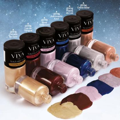 Imagem de Esmalte Em Gel Metalizado Rosa Galáctico Não Precisa Cabine