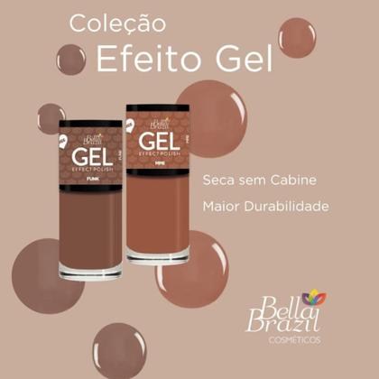 Imagem de Esmalte Kit 5 Esmaltes Outono Efeito Gel Bella Brazil 9ml 806 812 855 854 845 Secagem Rapida UV