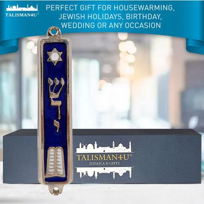 Imagem de Esmalte prateado Mezuzah TALISMAN4U Ten Mandments 9cm
