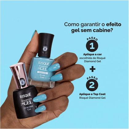 Imagem de Esmalte Risqué Diamond Gel Azul Capri 9,5ml