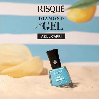 Imagem de Esmalte Risqué Diamond Gel Azul Capri 9,5ml