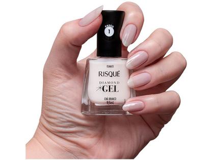 Imagem de Esmalte Risqué Diamond Gel Chá Branco