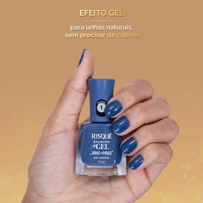 Imagem de Esmalte Risqué Diamond Gel Divas No Poder Azul Look Fashionista 9,5