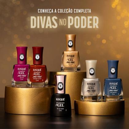 Imagem de Esmalte Risqué Diamond Gel Divas No Poder Azul Look Fashionista 9,5
