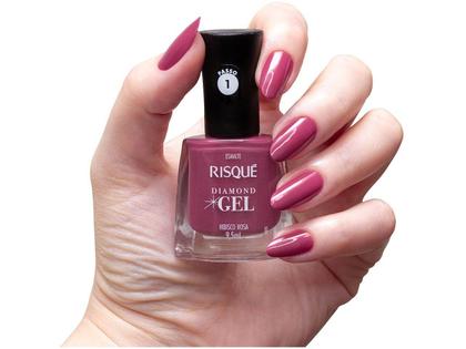 Imagem de Esmalte Risqué Diamond Gel Hibisco Rosa Cremoso 9,5ml