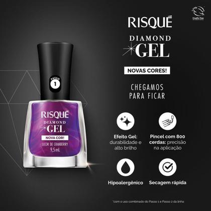 Imagem de Esmalte Risqué Diamond Gel Metálico Licor de Cranberry 9,5ml