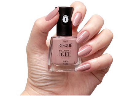 Imagem de Esmalte Risqué Diamond Gel Sal Rosa Cremoso 9,5ml
