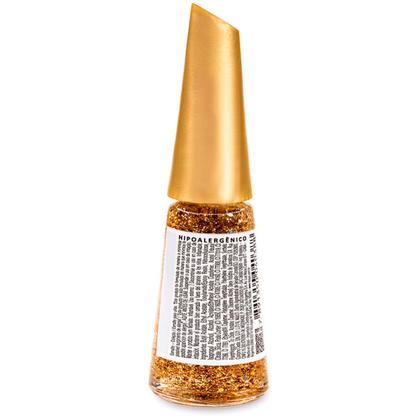 Imagem de Esmalte Risqué Livre para Brilhar Glitter Dourado Cor Chega e Arrasa com 8ml