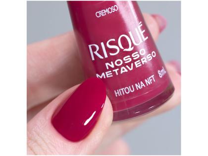 Imagem de Esmalte Risqué Nosso Metaverso Hitou Na NFT Rosa Cremoso Hipoalergênico 8ml
