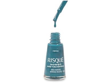 Imagem de Esmalte Risqué Nosso Metaverso Meu Avatar Minhas - Regras Azul Cremoso Hipoalergênico 8ml