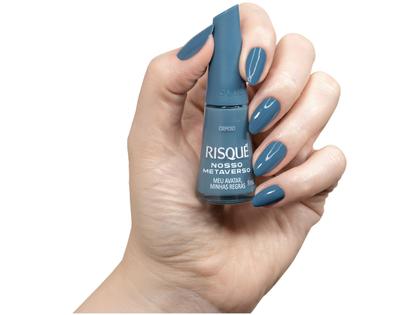Imagem de Esmalte Risqué Nosso Metaverso Meu Avatar Minhas Regras Azul Cremoso Hipoalergênico 8ml