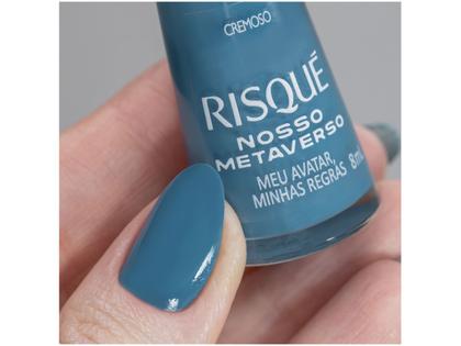Imagem de Esmalte Risqué Nosso Metaverso Meu Avatar Minhas Regras Azul Cremoso Hipoalergênico 8ml