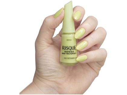 Imagem de Esmalte Risqué Nosso Metaverso On e Roteando Verde Cremoso Hipoalergênico 8ml